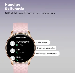 Kiraal Valencia AMOLED Smartwatch Dames Rosé Goud