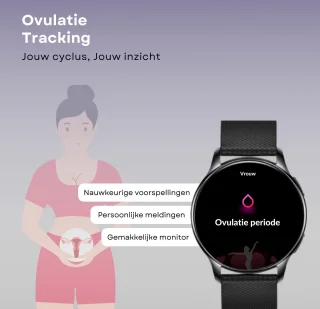 Kiraal Valencia AMOLED Smartwatch Dames Zwart