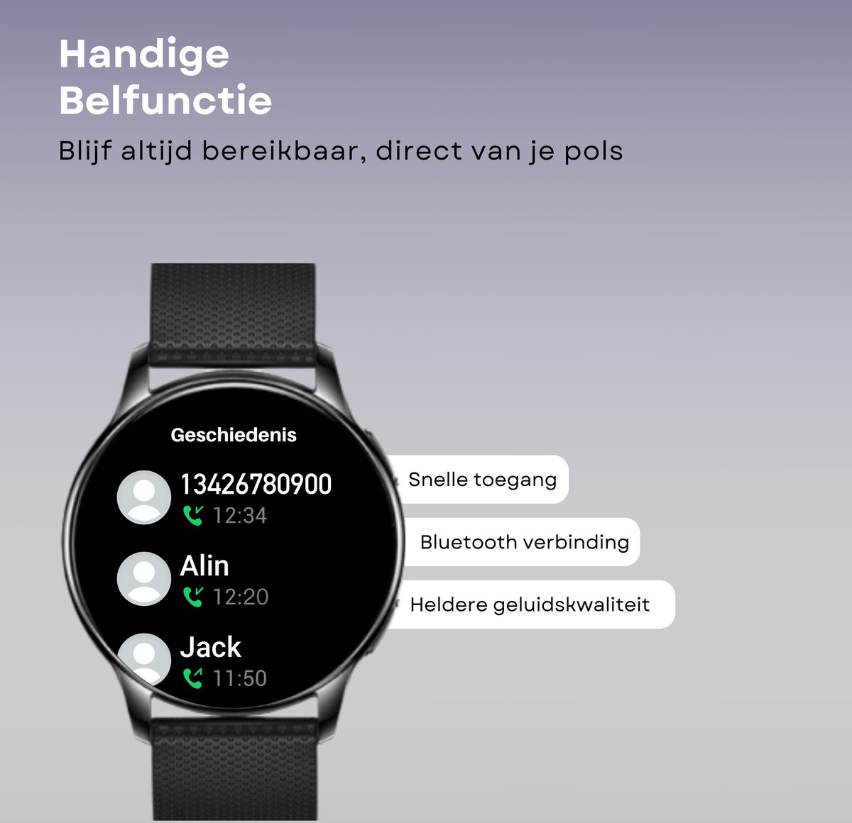 Kiraal Valencia AMOLED Smartwatch Dames Zwart