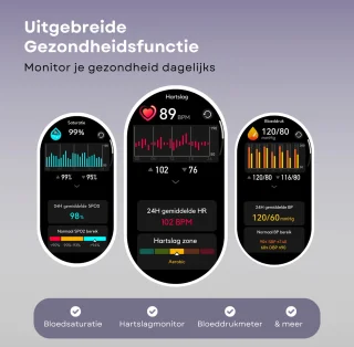 Kiraal Valencia AMOLED Smartwatch Dames Zwart