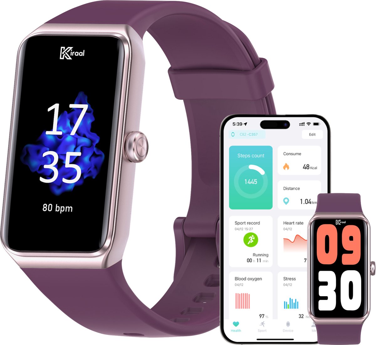 Wat vinden we goed aan de Kiraal Venture Active Smartwatch Paars