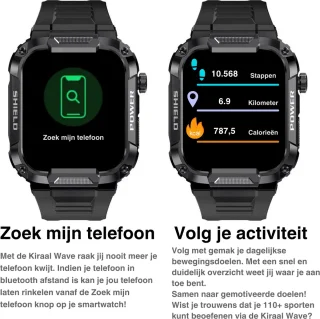 Kiraal Wave Smartwatch Leger Groen