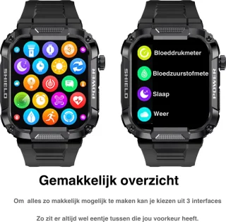 Kiraal Wave Smartwatch Zwart - Android & iOS