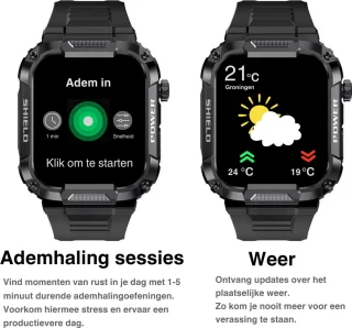 Kiraal Wave Smartwatch Zwart - Android & iOS