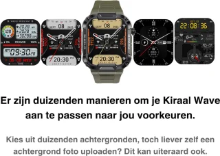 Kiraal Wave Smartwatch Zwart - Android & iOS