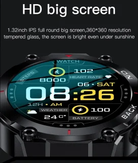 Knobbout 1.32" IPS Smartwatch Sport Grijs