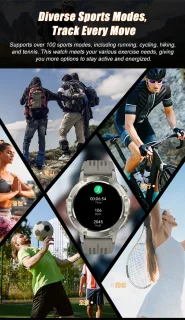 Knobbout 1.39” Sportieve Smartwatch Zwart