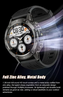 Knobbout 1.39” Sportieve Smartwatch Zwart