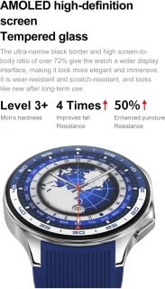 Knobbout 1.43-inch 3D AMOLED Smartwatch – Zwart leer/siliconen band