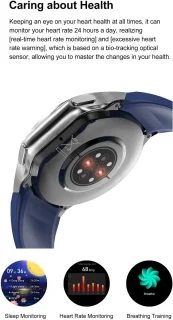 Knobbout 1.43-inch 3D AMOLED Smartwatch – Zwart leer/siliconen band