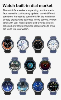 Knobbout 1.43-inch 3D AMOLED Smartwatch – Zwart leer/siliconen band