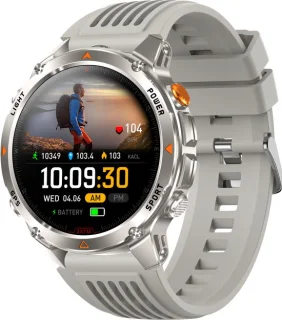 Knobbout 1.46” GPS Outdoor Smartwatch - Zilver Grijs