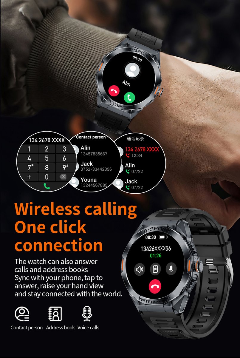 Knobbout 1.46" Smartwatch Zilver Grijs