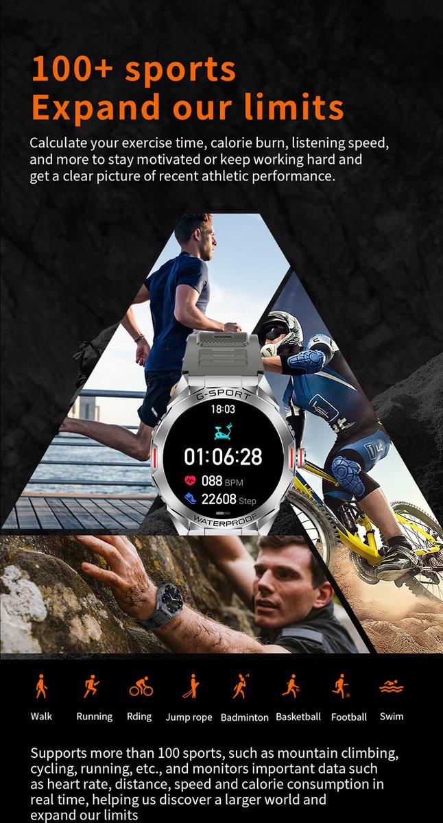 Knobbout 1.46" Smartwatch Zilver Grijs