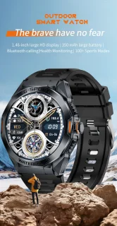 Knobbout 1.46" Smartwatch Zwart
