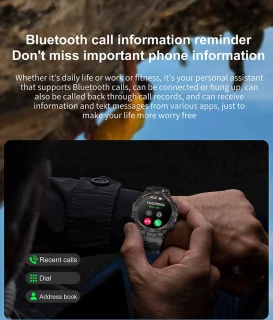 Knobbout 1.52" LED Sport Smartwatch - Zwart siliconen band
