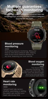 Knobbout 1.52" LED Sport Smartwatch - Zwart siliconen band