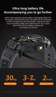 Knobbout 1.52" LED Sport Smartwatch - Zwart siliconen band