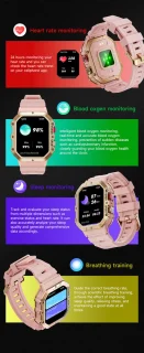 Knobbout 1.65" Dames Smartwatch Wit Goud