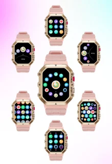 Knobbout 1.65" Dames Smartwatch Wit Goud