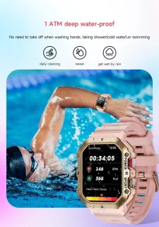 Knobbout 1.65" Dames Smartwatch Wit Goud