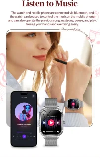 Knobbout 1,75 inch HD smartwatch goud staal roze siliconen damesmodel