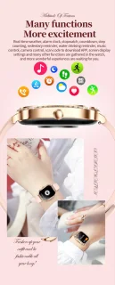 Knobbout 1,75 inch HD smartwatch goud staal roze siliconen damesmodel