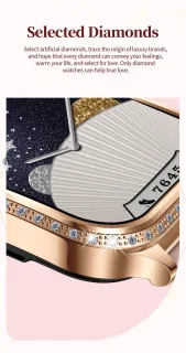 Knobbout 1,75 inch HD smartwatch goud staal roze siliconen damesmodel
