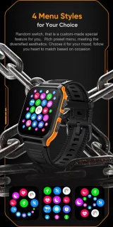 Knobbout 1.83" Outdoor Smartwatch Oranje