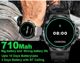 Knobbout 1.85” Sport Smartwatch – Blauwgrijs Siliconen Band