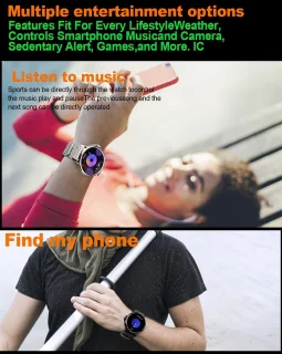 Knobbout 1.85” Sport Smartwatch – Blauwgrijs Siliconen Band