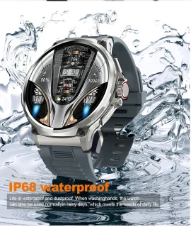 Knobbout 1.85” Sport Smartwatch – Blauwgrijs Siliconen Band