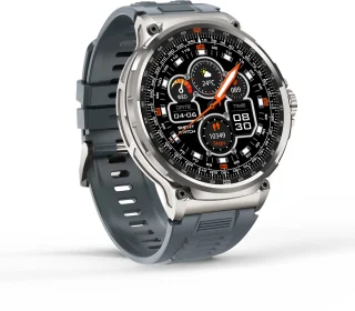 Knobbout 1.85” Sport Smartwatch – Blauwgrijs Siliconen Band