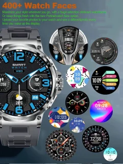 Knobbout 1.85” Sport Smartwatch – Blauwgrijs Siliconen Band