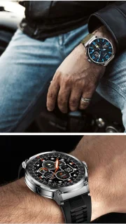Knobbout 1.85” Sport Smartwatch – Blauwgrijs Siliconen Band