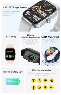 Knobbout 1.93" Smartwatch Blauw Bluetooth