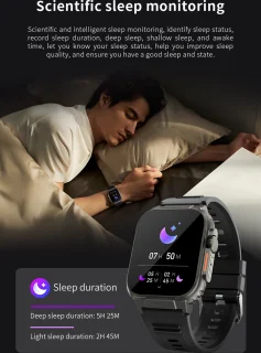 Knobbout 1.96" Smartwatch 44mm - Zwart