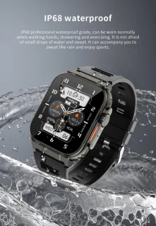 Knobbout 1.96" Smartwatch 44mm - Zwart