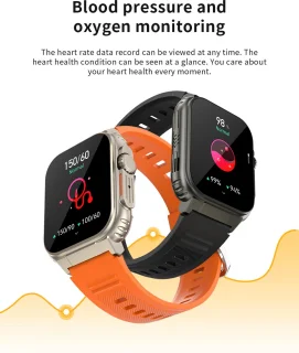 Knobbout 1.96" Smartwatch 44mm - Zwart