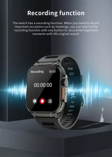 Knobbout 1.96" Smartwatch 44mm - Zwart