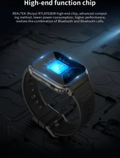 Knobbout 1.96" Smartwatch 44mm - Zwart