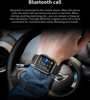 Knobbout 1.96" Smartwatch 44mm - Zwart