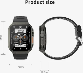 Knobbout 1.96" Smartwatch 44mm - Zwart