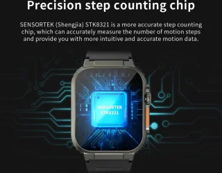 Knobbout 1.96" Smartwatch 44mm - Zwart