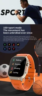 Knobbout 1.96" Smartwatch 44mm - Zwart
