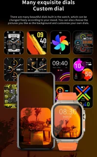 Knobbout 1.96" Smartwatch 44mm - Zwart