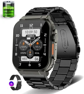 Knobbout 1.96" Smartwatch 44mm - Zwart