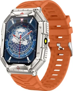 Knobbout 2.1" Outdoor Smartwatch - Oranje siliconen band