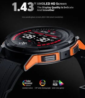 Knobbout AMOLED Smartwatch Dark Grey