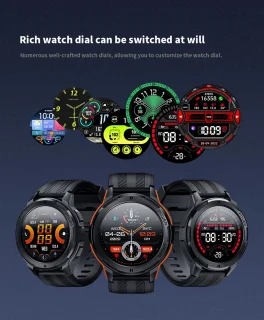 Knobbout AMOLED Smartwatch Dark Grey